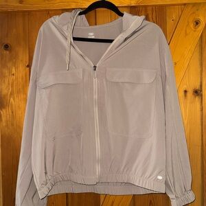 Gray Hooded Zip-Up Sweatshirt